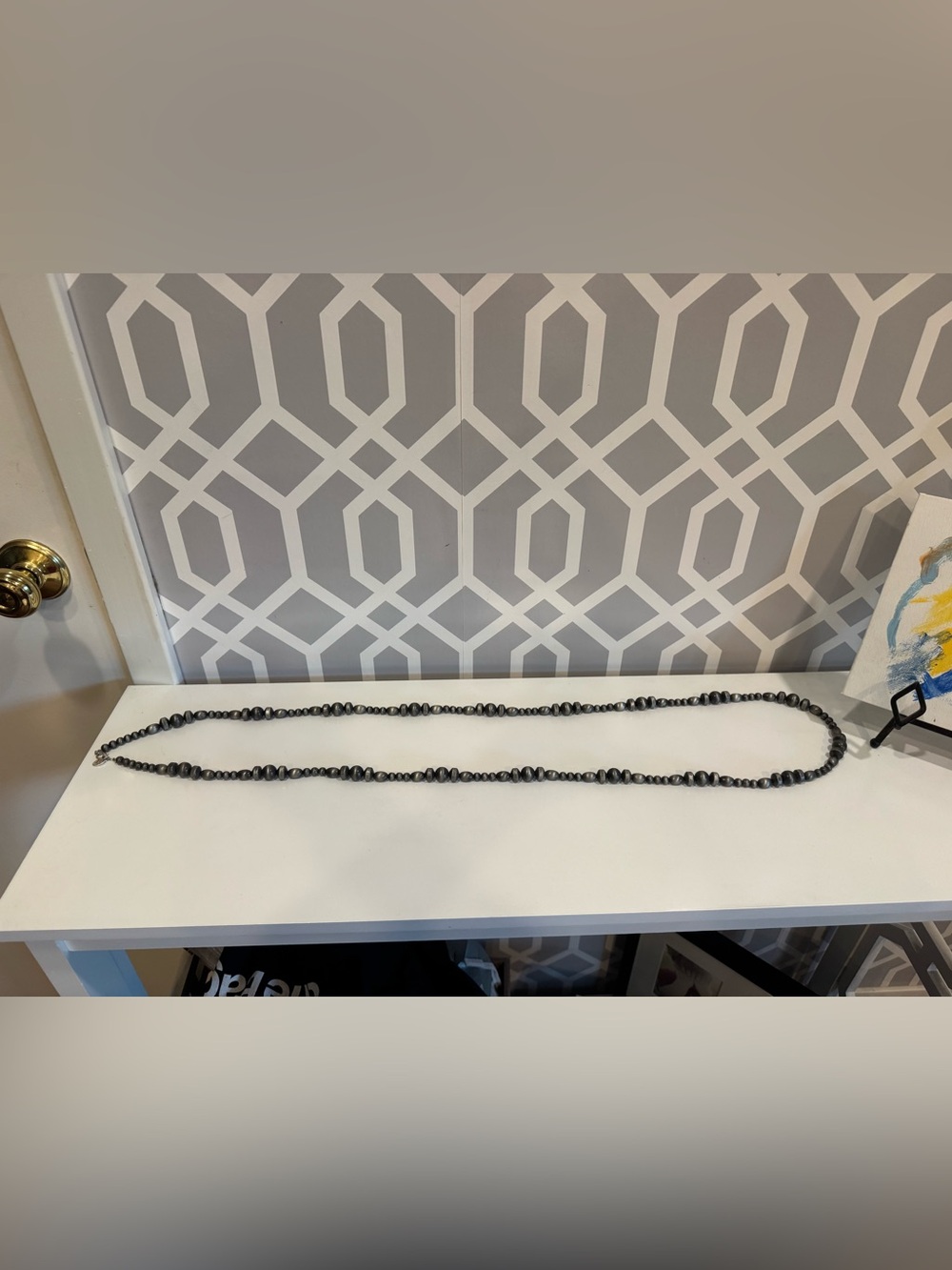 Grey Beaded Necklace Strand - Women Accessories